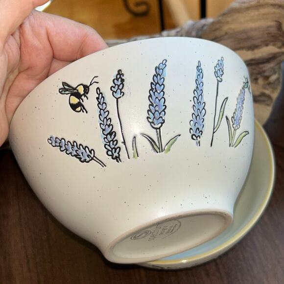 Spectrum Designz Bee Floral Lavender Garden Bowl Set for Cereal Salad - Picture 8 of 14